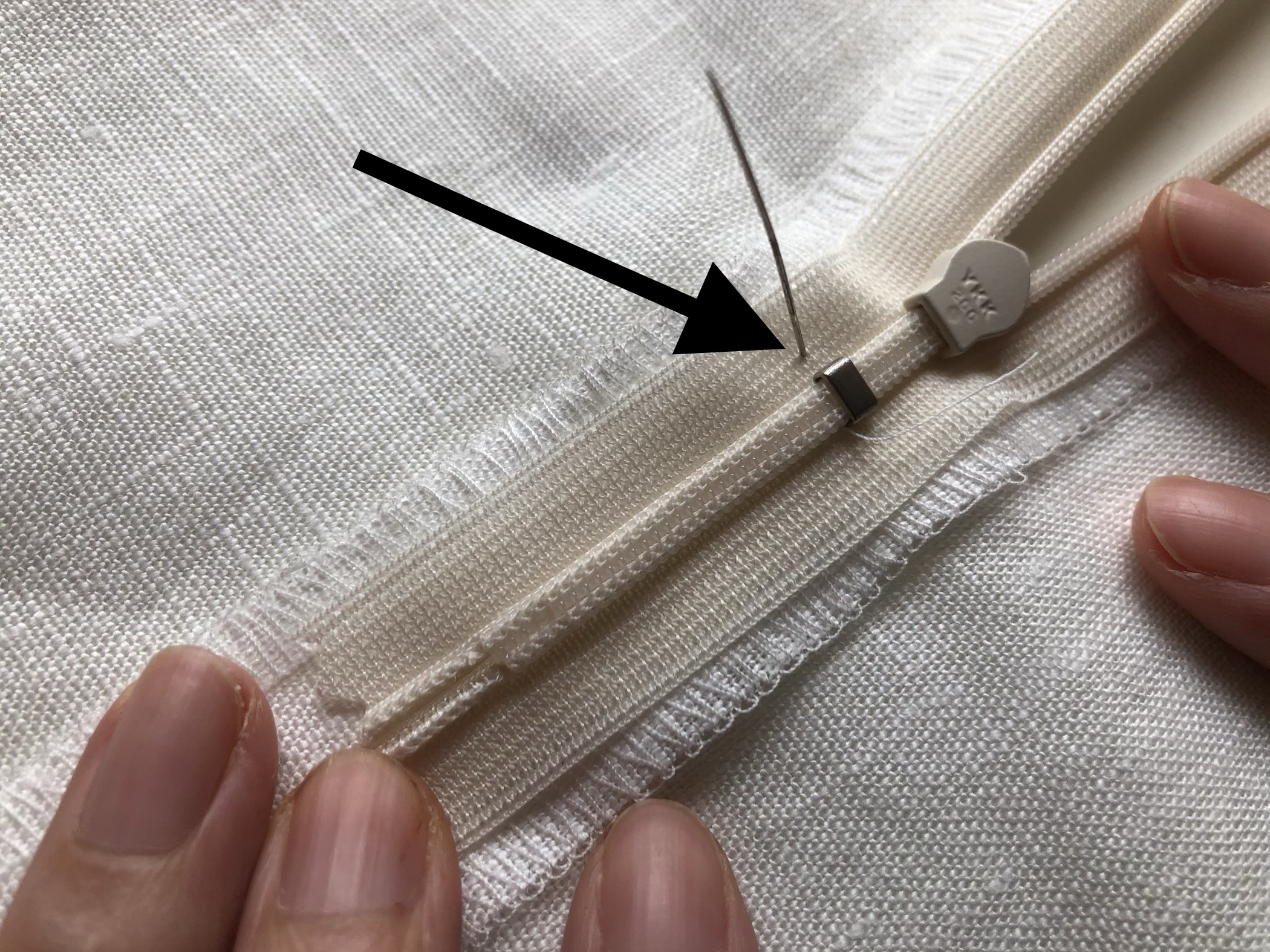 ファスナーつけ方