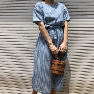 透けない&ゆったり腰紐ワンピース