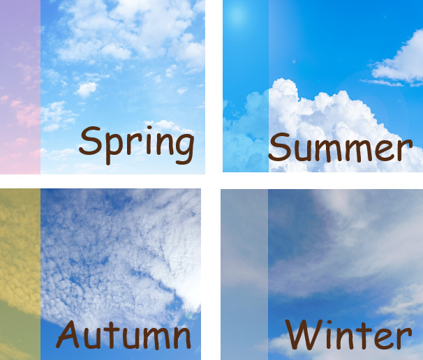 四季　季節の雲　春夏秋冬