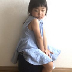 化繊じゃない子供服”プリンセス気分”女の子の天然素材リネンワンピ