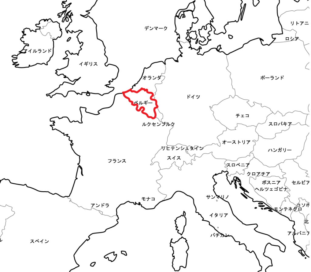 ベルギー　ヨーロッパ　地図