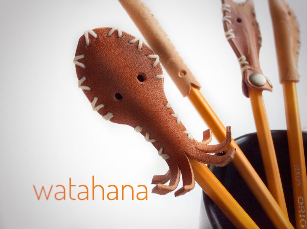 革のたこさん鉛筆キャップ