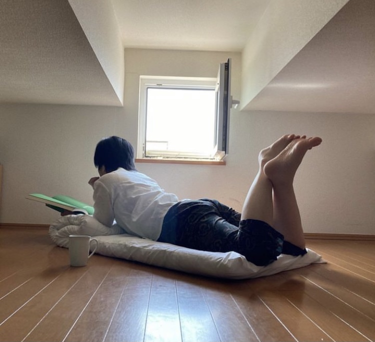 部屋着ステテコ 緑柄物