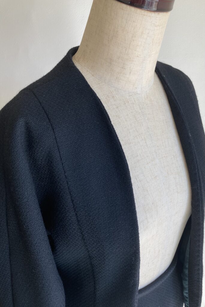 ジンプルノーカラージャケット　黒