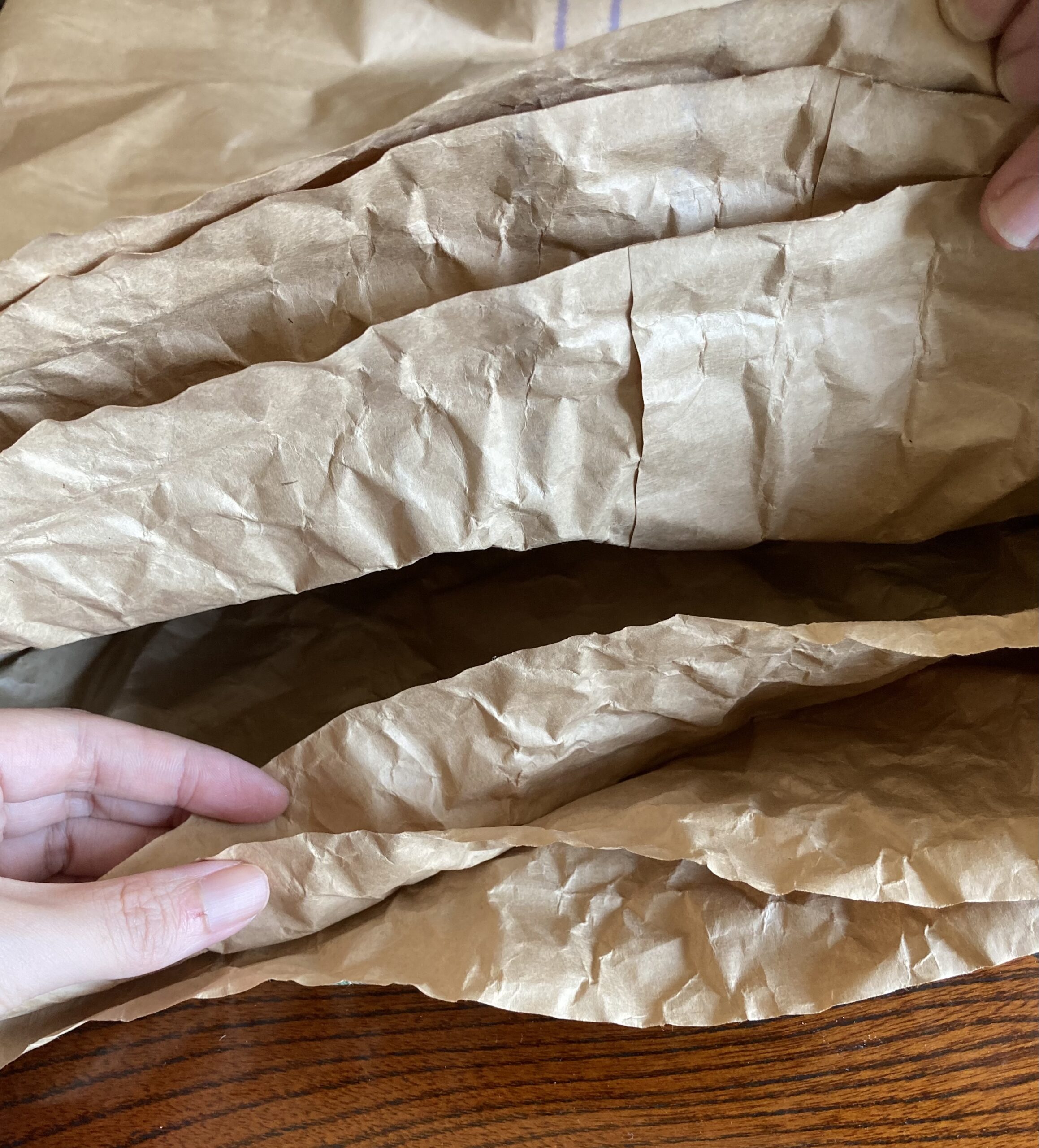 米袋切ってみた　クラフト紙3重　