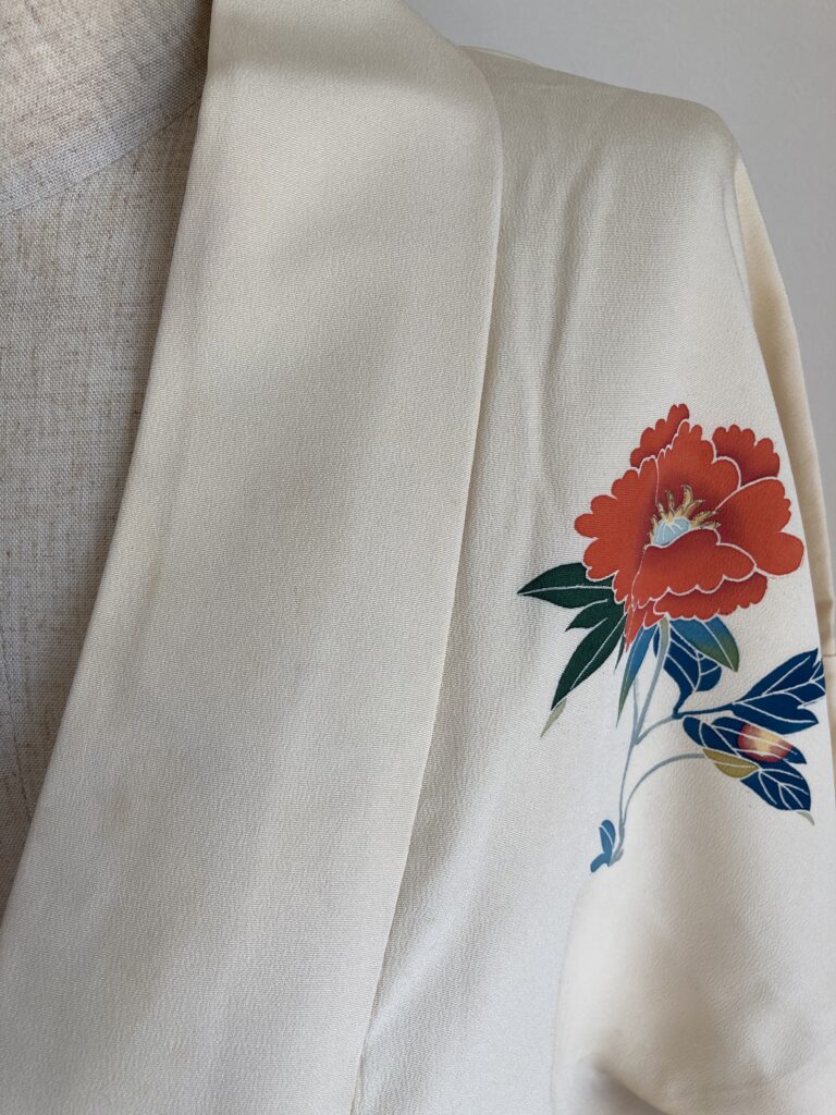 着物リメイク　加賀友禅　手書きの花　伝統工芸　アート