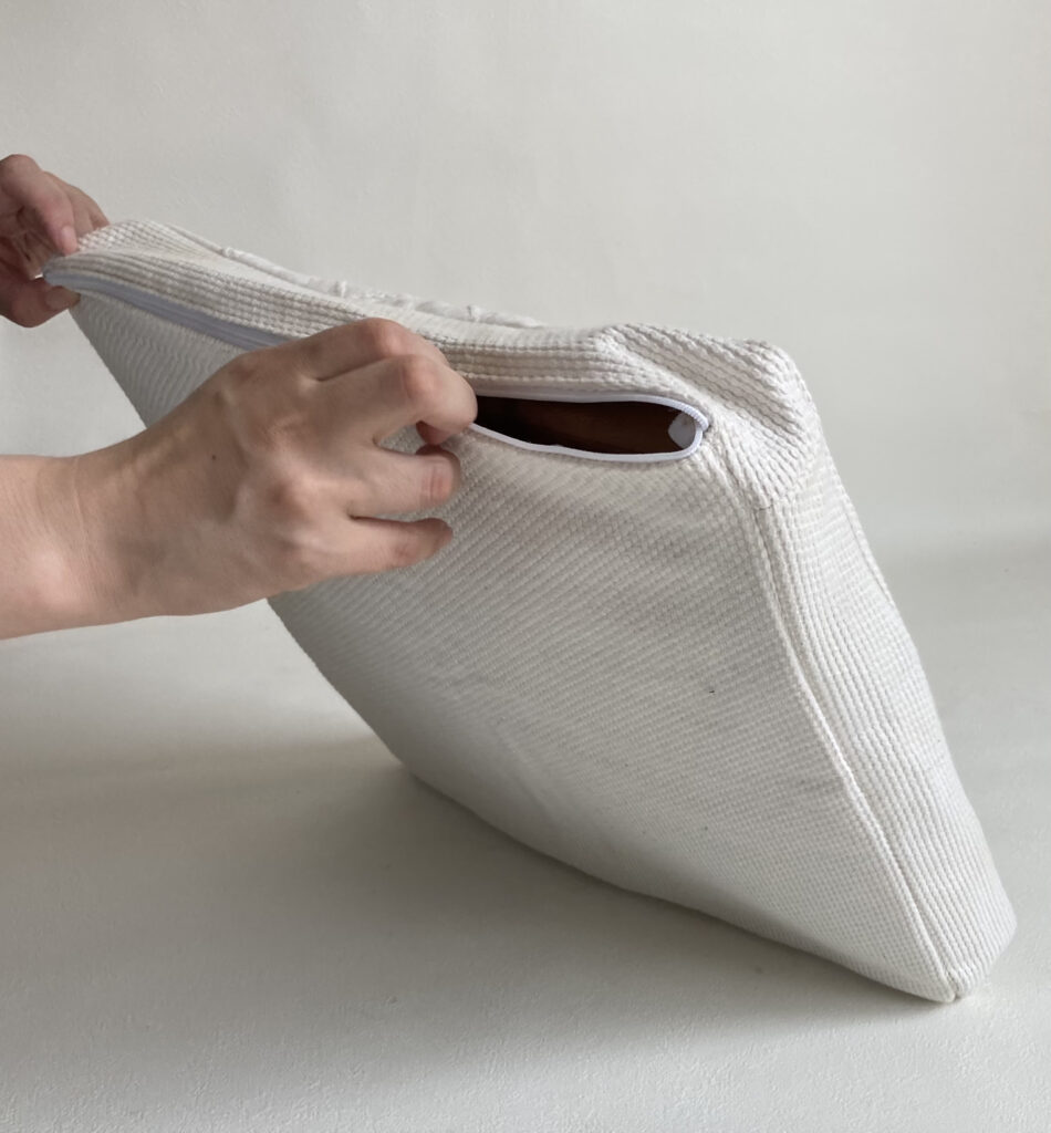 柔道着リメイク　クッションカバー　ファスナー　再利用