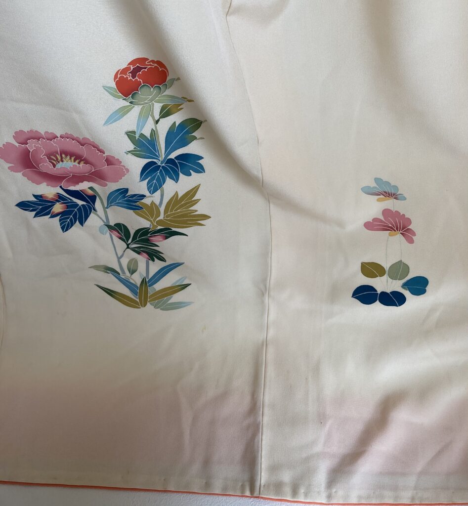 加賀友禅　手書きの花　伝統工芸　