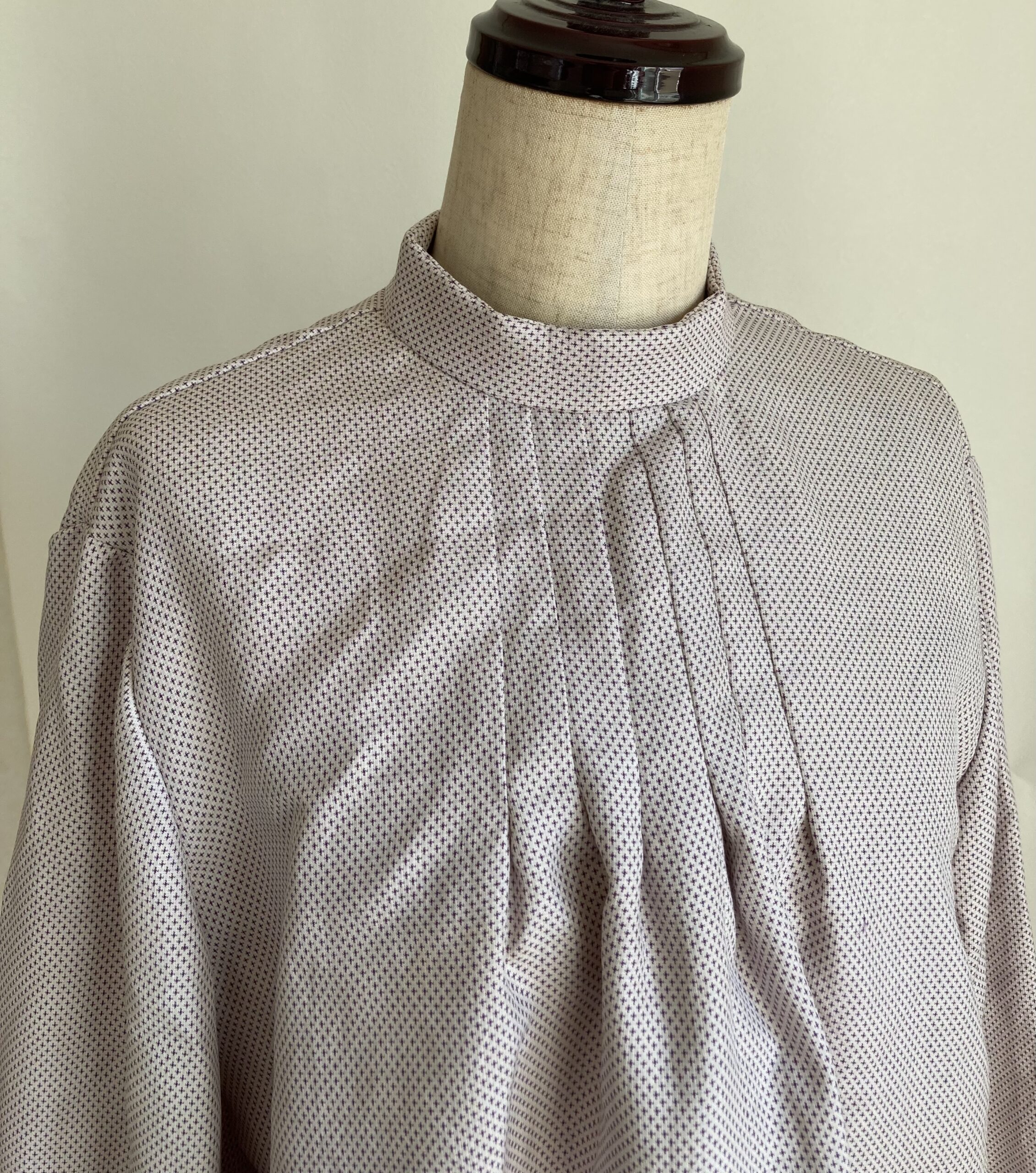 着物リメイク　胸タック　細かな模様