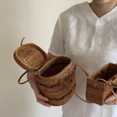 アタや竹のカゴバック”天然素材で夏を感じる涼し気コーディネイトに”