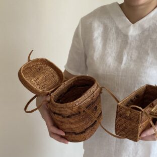 アタや竹のカゴバック”天然素材で夏を感じる涼し気コーディネイトに”