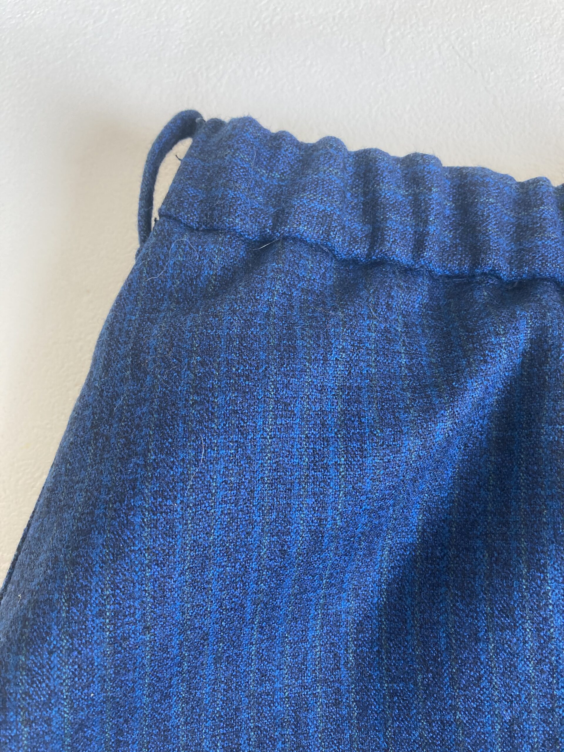 着物リメイクゴムパンツ　暖かウールズボン　ベルト通し