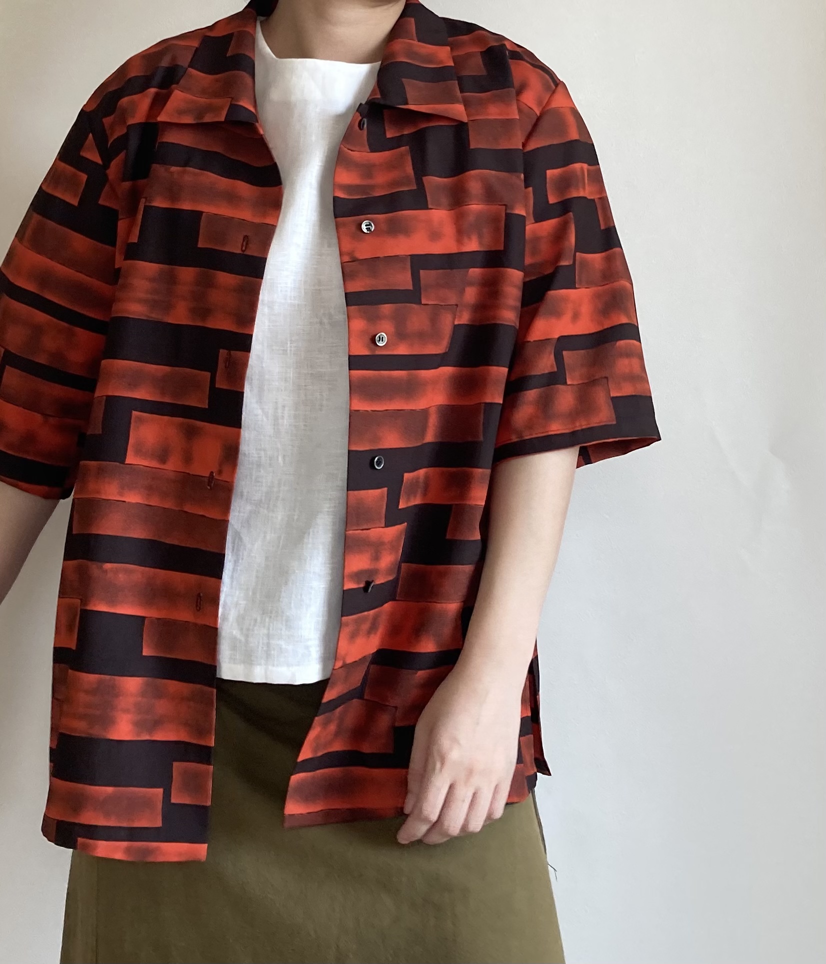 着物リメイクシャツ　アート服