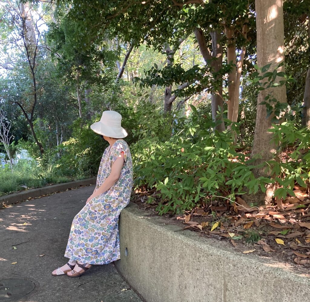 ドバっとしたワンピース　着物リメイク　アッパッパー