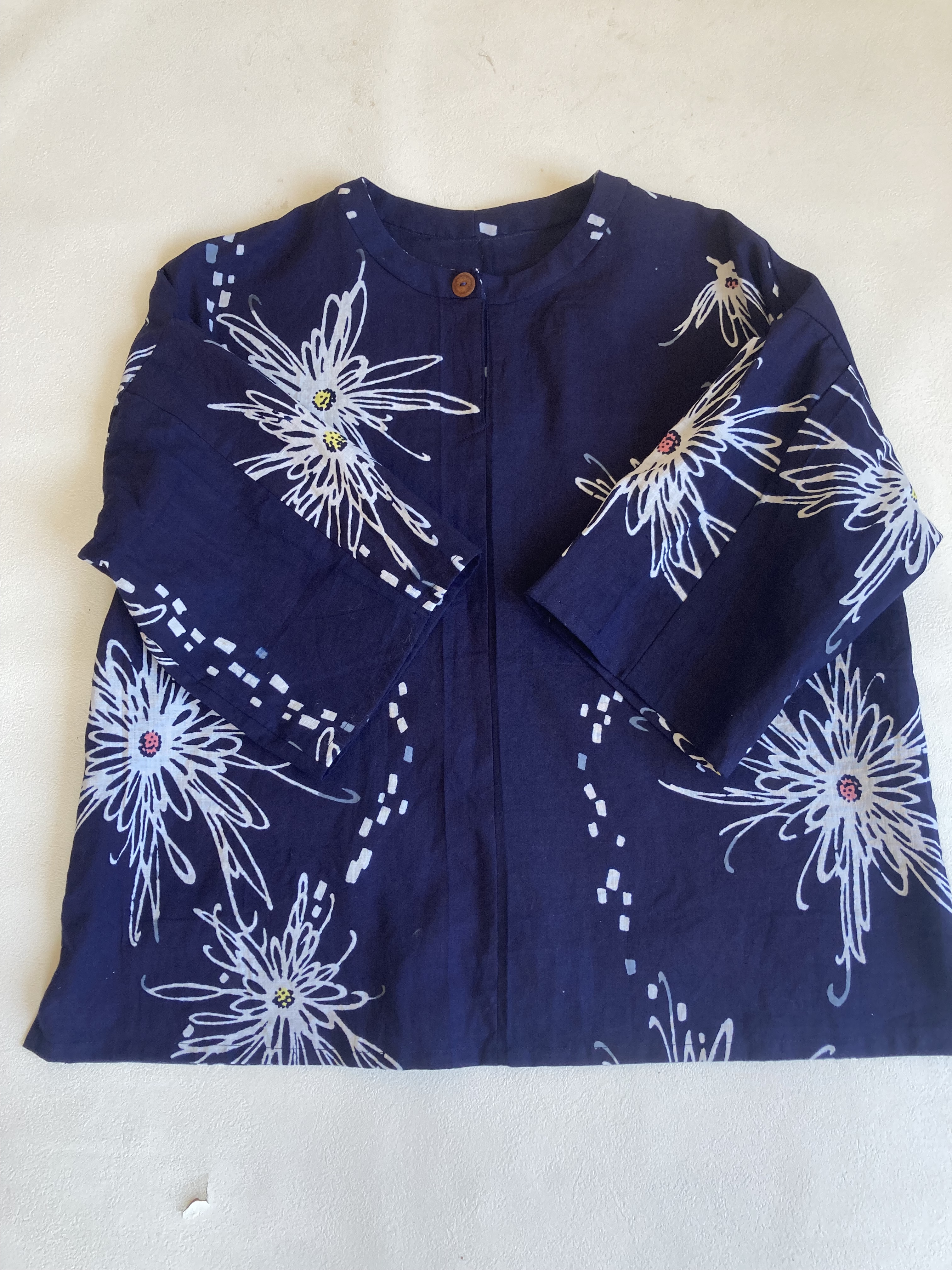 紺色 浴衣ブラウス
