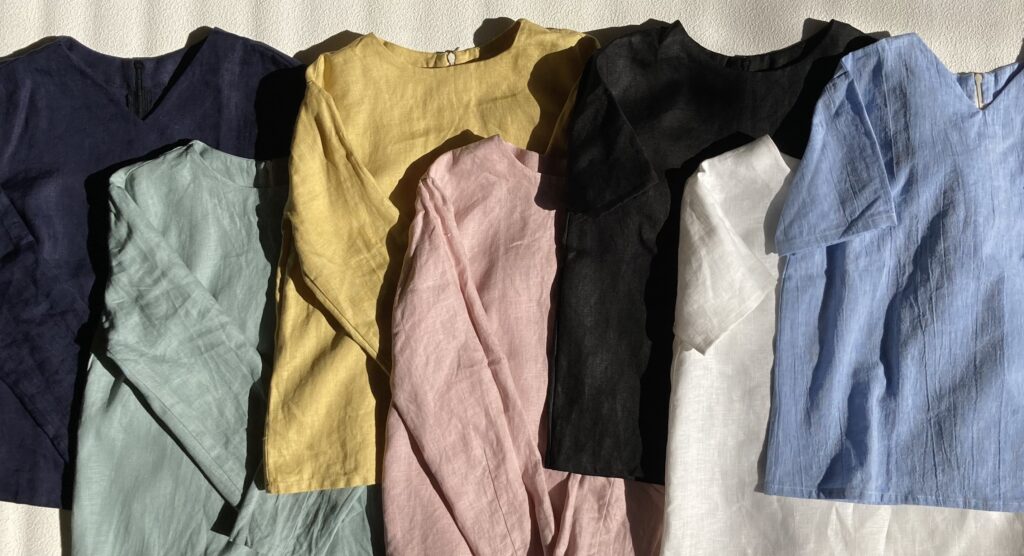 麻のブラウス 華やかなリネンブラウス