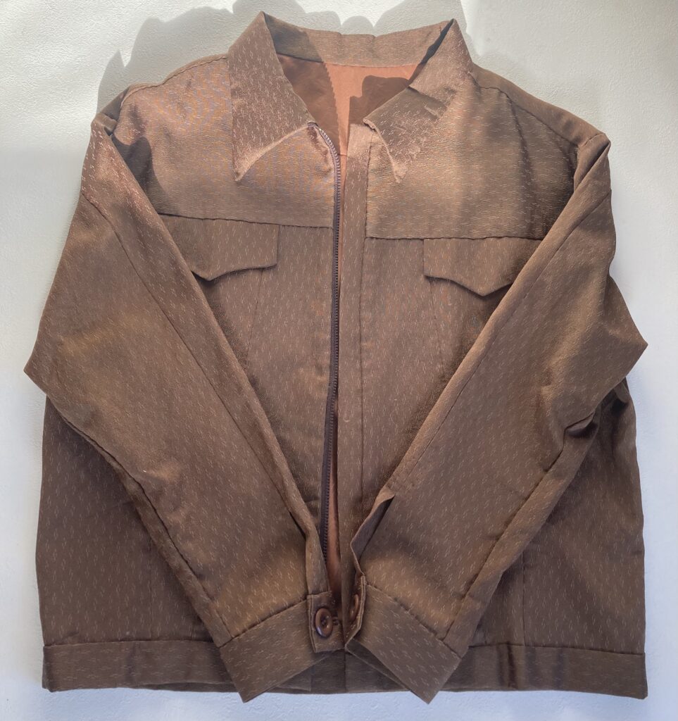 着物リメイクGジャン　茶色Gジャン　　